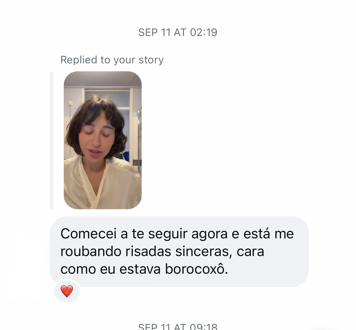 Mensagem de uma pessoa da comunidade de Cissa no Instagram 8